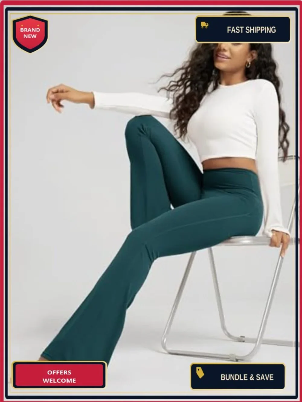 High Waist Flare Bootcut Yoga Pants Women Wide Leg Lounge Leggings 32